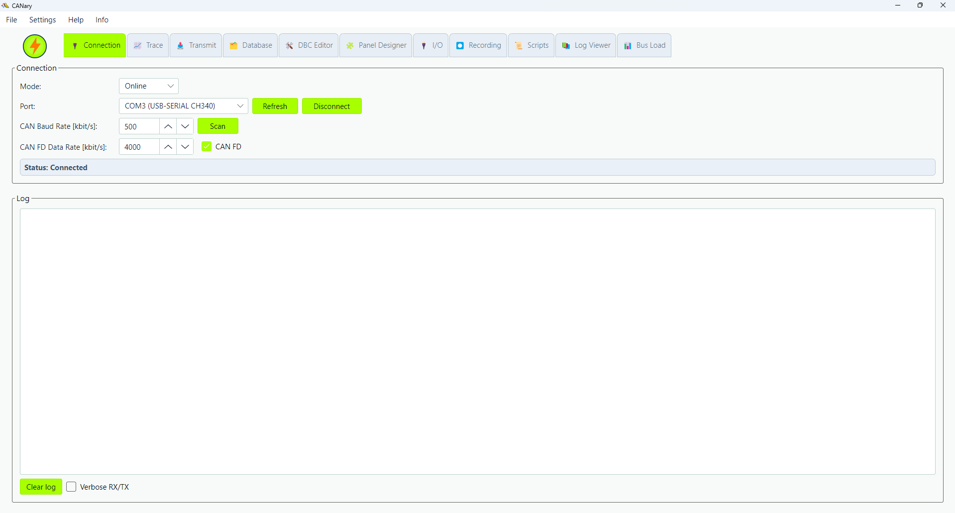 CANary connection online mode